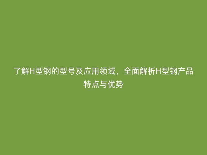 了解H型鋼的型號(hào)及應(yīng)用領(lǐng)域，全面解析H型鋼產(chǎn)品特點(diǎn)與優(yōu)勢