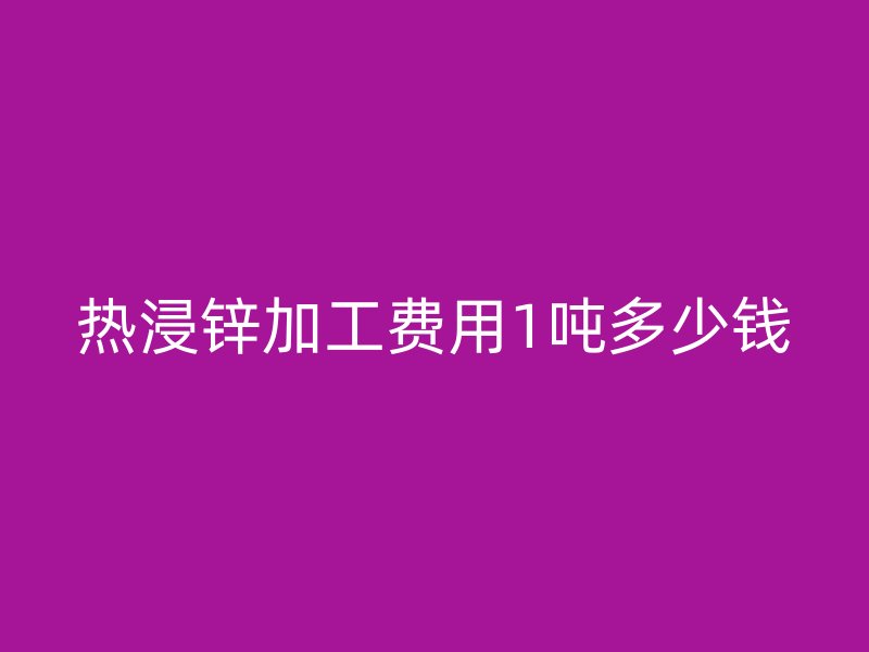 熱浸鋅加工費(fèi)用1噸多少錢