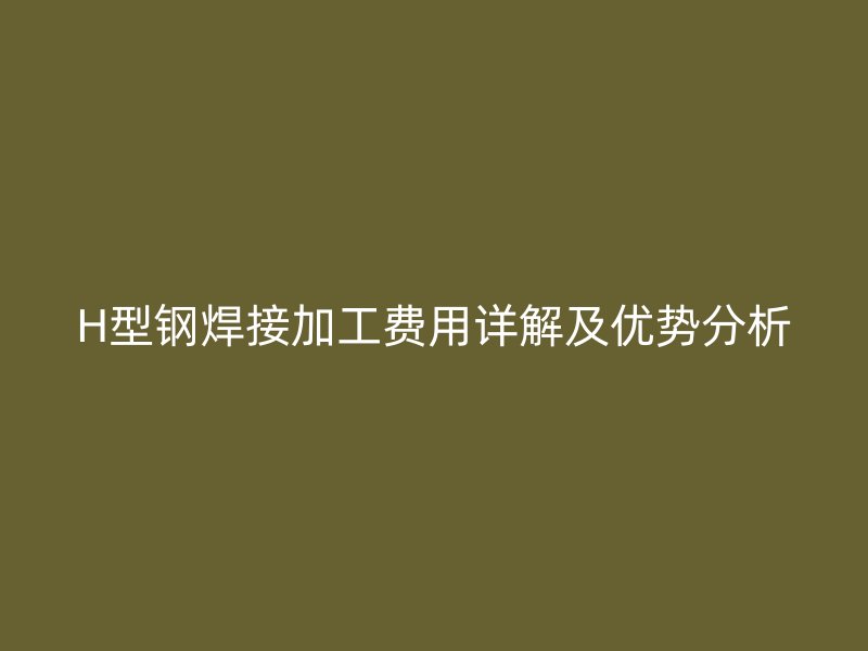 H型鋼焊接加工費(fèi)用詳解及優(yōu)勢分析
