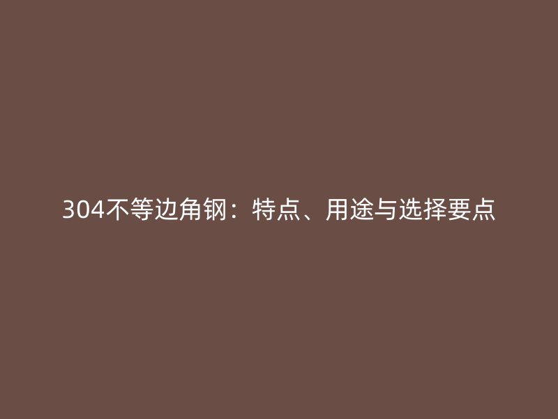 304不等邊角鋼：特點(diǎn)、用途與選擇要點(diǎn)