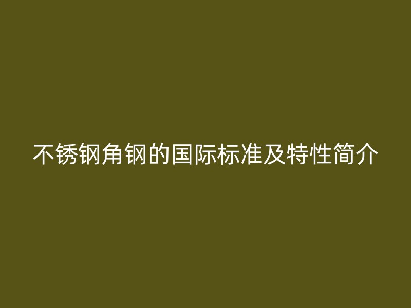 不銹鋼角鋼的國際標(biāo)準(zhǔn)及特性簡介