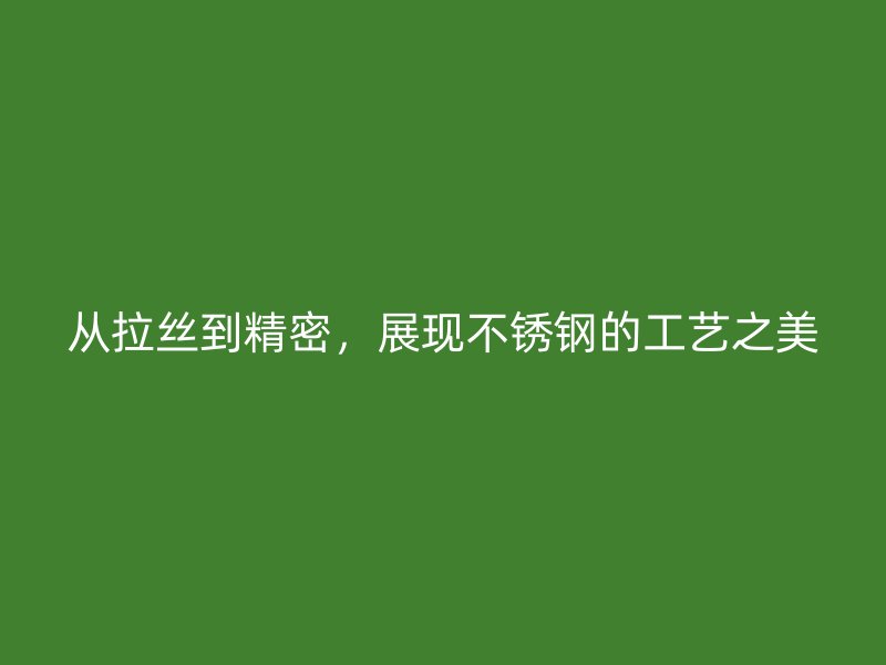 從拉絲到精密，展現(xiàn)不銹鋼的工藝之美