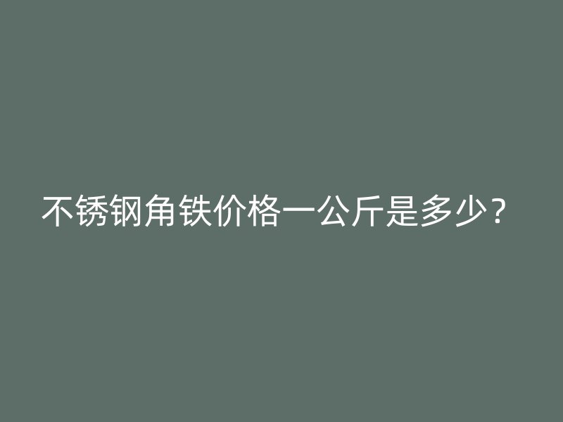 不銹鋼角鐵價格一公斤是多少？