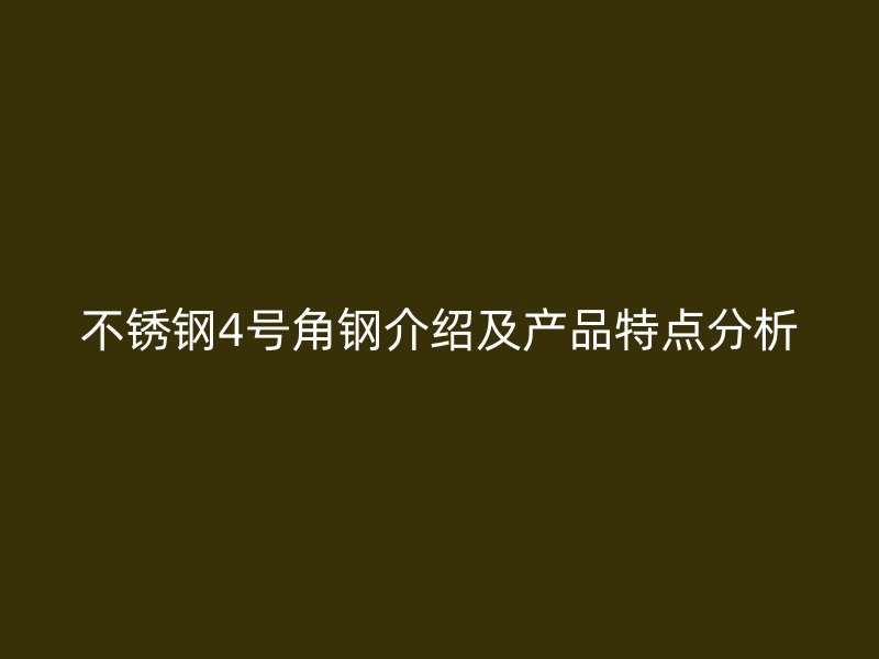 不銹鋼4號(hào)角鋼介紹及產(chǎn)品特點(diǎn)分析