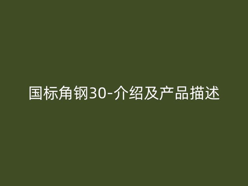 國標(biāo)角鋼30-介紹及產(chǎn)品描述